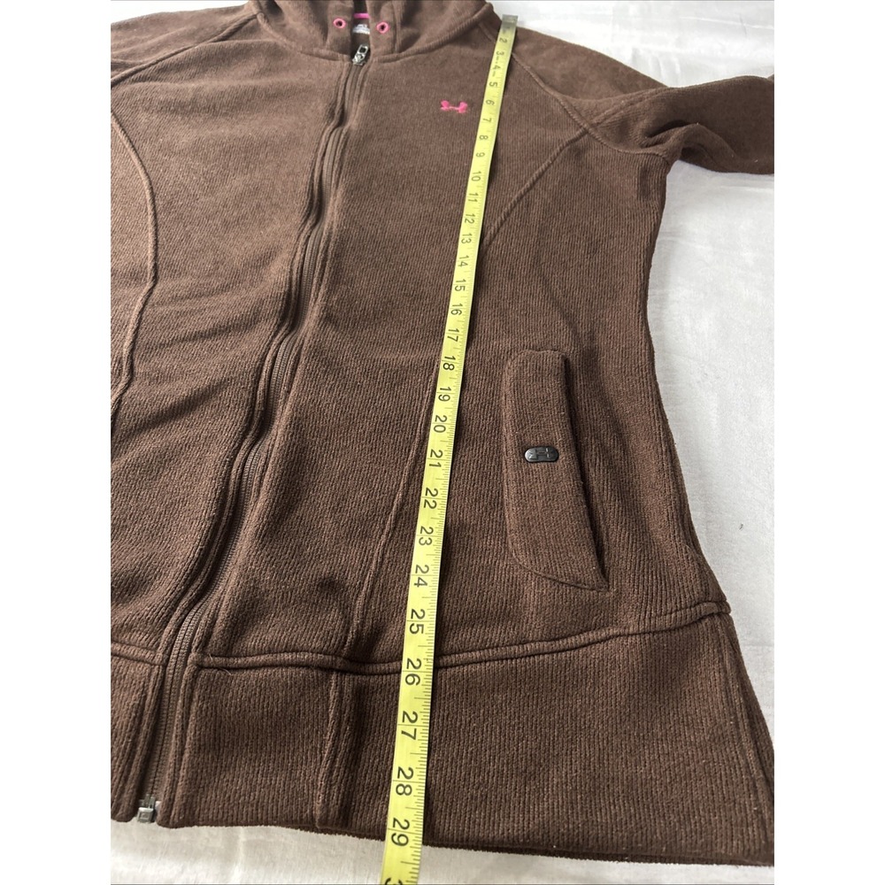 Under Armour Coldgear Women's Sweatshirt XL Brown‎ Hoodie Full Zip Long Sleeve - Picture 6 of 12